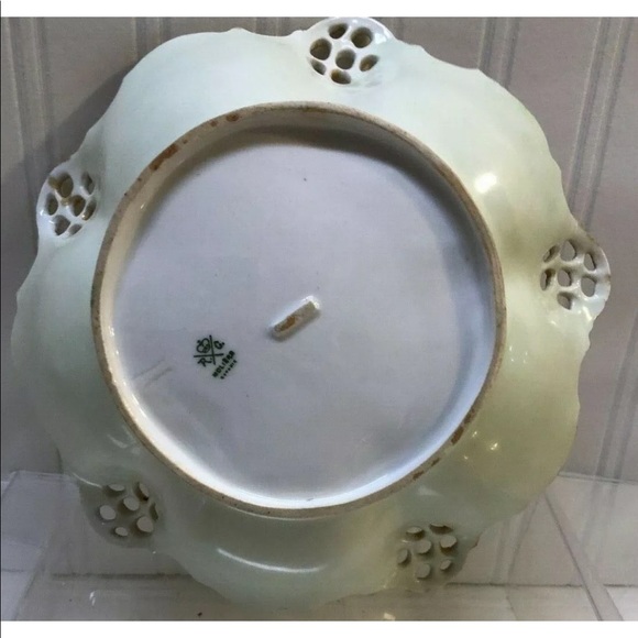 Dish over 100 years old! Bowl RC Moliere Bavaria Red Gold Leaves Flowers ANTIQUE - Picture 10 of 12